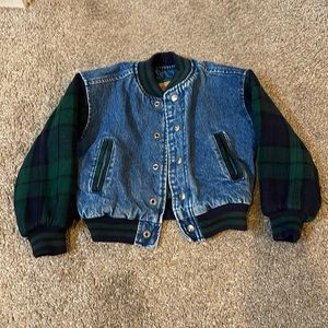 Vintage 90’s Gap kids denim and plaid jacket